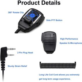 img 2 attached to 🎙️ Enhance Communication Range with SAMCOM Shoulder Mic Handheld Remote - 2 Pin K Head Two Way Radio Speaking Microphone for Walkie Talkie, 1 Pack