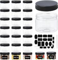 🔲 24-pack 4oz clear plastic jars with lid, danallan seasoning containers for cosmetics, crafts, organizing, and kitchen food storage - bpa free, includes labels логотип