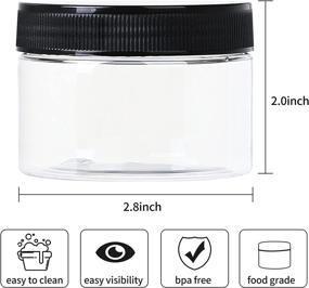 img 2 attached to 🔲 24-Pack 4oz Clear Plastic Jars with Lid, DANALLAN Seasoning Containers for Cosmetics, Crafts, Organizing, and Kitchen Food Storage - BPA Free, Includes Labels