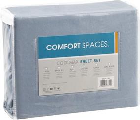 img 2 attached to Comfort Spaces Coolmax Moisture Wicking Sheet Set - Super Soft, Fade Resistant Cooling Sheets for Night Sweats, Twin, Blue 3 Piece