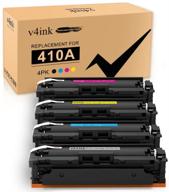 v4ink 4pk compatible 410a toner cartridge set for hp color pro m452 and mfp m477 series printers logo