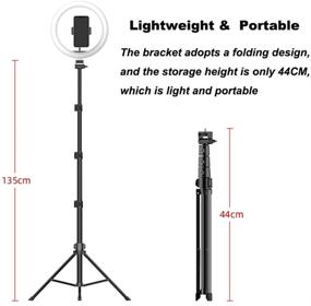img 3 attached to 📸 10-Inch Live Broadcast LED Ring Light with 3 Lighting Modes, 10-Level Dimmable Brightness, Adjustable 360° Rotation, Phone Clip Selfie Holder, and Tripod Stand for Beauty Makeup, YouTube, Vlogging, and TikTok