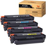voredo 410a toner cartridge set for hp cf410a cf411a cf412a cf413a - compatible with color laserjet pro mfp m477fdw m477fdn m477fnw, pro m452dn m452nw m452dw printer (4-pack) logo