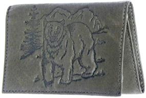 img 1 attached to Bear Trifold Debossed Leather Wallet