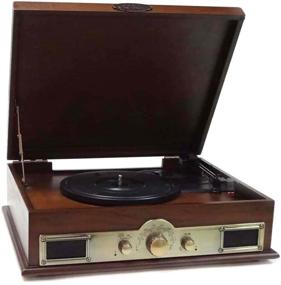 img 4 attached to 🎶 Discover the Pyle PTT30WD (Brown): Bluetooth Enabled Classic Vintage Turntable with Record Player Speaker System, USB to PC Conversion, Vinyl to Digital MP3, AUX, RCA, AM FM Radio – Retro Briefcase Style