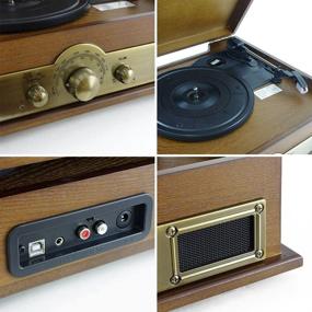 img 1 attached to 🎶 Discover the Pyle PTT30WD (Brown): Bluetooth Enabled Classic Vintage Turntable with Record Player Speaker System, USB to PC Conversion, Vinyl to Digital MP3, AUX, RCA, AM FM Radio – Retro Briefcase Style