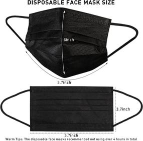 img 2 attached to 🎭 Filter Protection Black Disposable Masks