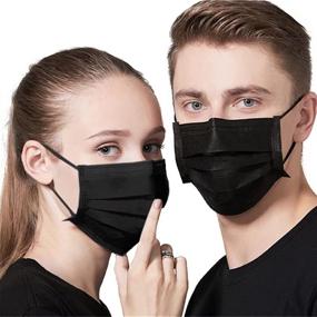 img 3 attached to 🎭 Filter Protection Black Disposable Masks