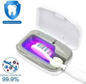 img 3 attached to 🦷 Convenient and Sanitary Portable Mini UVC Toothbrush Sterilizer Case: Ideal for Travel and Home Use (White)