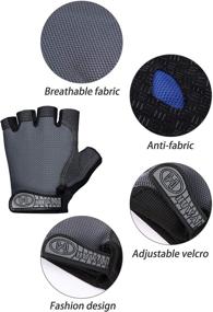 img 1 attached to 🧤 Non-Slip Breathable Fingerless Sport Gloves for Kids - Half Finger Cycling Gloves to Reduce Vibration in Outdoor Sports and Bicycle Riding