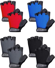 img 4 attached to 🧤 Non-Slip Breathable Fingerless Sport Gloves for Kids - Half Finger Cycling Gloves to Reduce Vibration in Outdoor Sports and Bicycle Riding