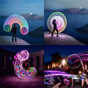 img 2 attached to 🌈 Colorful LED Hoop Dance Exercise Light Up Hoop - 36in for Kids and Adults, Fitness Equipment Weight Loss Auto Color Changing Strobe Glow Light, 90cm Hoop Hooper Gift (2 AA Batteries Required - Batteries Not Included)