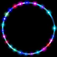 🌈 colorful led hoop dance exercise light up hoop - 36in for kids and adults, fitness equipment weight loss auto color changing strobe glow light, 90cm hoop hooper gift (2 aa batteries required - batteries not included) логотип