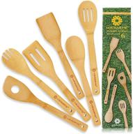 premium 6-piece bamboo wooden spoons & spatula 🥄 set - essential kitchen utensils for cooking and serving logo