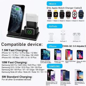 img 3 attached to 🔋 Hoidokly 3-in-1 Wireless Charging Station Dock for iPhone 12 Pro Max/12 Mini/11/XR/XS/X/8/8 Plus, iPhone Watch Series 6/SE/5/4/3/2, AirPods Pro/2 (with QC Adapter)