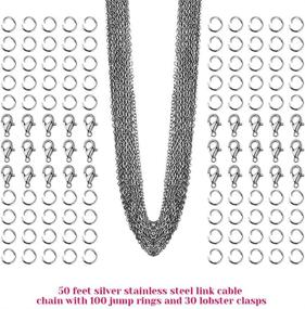 img 3 attached to 📿 Paxcoo 50 Feet Stainless Steel Necklace Jewelry Chain Kit with 100 Jump Rings and 30 Lobster Clasps - Ideal for Jewelry Bracelet Making and Repair