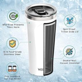 img 3 attached to ☕ VeeFine Insulated Travel Coffee Mug - 16/20/30oz Ergonomic Design, Dishwasher Safe and BPA-Free Stainless Steel Tumbler, Cup Holder Friendly