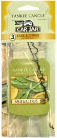 img 2 attached to 🚗 Premium Yankee Candle Paper Car Jar Hanging Air Freshener: Sage & Citrus Scent (3-Pack) – Refresh your Ride!
