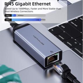 img 3 attached to 🔌 Адаптер Ethernet USB C - Bstxnwen Сетевой адаптер USB Type C к Гигабитному RJ45 LAN 10/100/1000 Мбит/с для Nintendo Switch, MacBook, XPS, Surface Pro, ноутбука, ПК