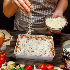 img 1 attached to 🍽️ Набор из 2 маленьких лазаньи TeamFar - здоровые и прочные прямоугольные формы для выпечки и жарки из нержавеющей стали, 10,5’’ x 8’’ x 2’’, с матовой поверхностью, можно мыть в посудомоечной машине с глубокими бортами - идеально подходят для брауни-кексов