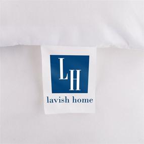 img 1 attached to Lavish Home Full/Queen White Down Alternative Comforter - Hypoallergenic Microfiber Cover, Baffle Box Stitched Fluffy Bedspread, All Season Blanket