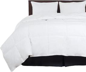 img 2 attached to Lavish Home Full/Queen White Down Alternative Comforter - Hypoallergenic Microfiber Cover, Baffle Box Stitched Fluffy Bedspread, All Season Blanket