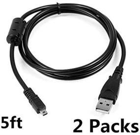 img 1 attached to 📷 2-Pack USB Battery Charger Data Sync Cable Power Cord for Sony Cybershot DSC-W800 W810 W830 W330 DSC-TF1 Camera, DSC-W710, DSC-W730s/b/p/r - by SN-RIGGOR