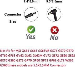 img 3 attached to 🔌 High-performance 180W 150W AC Charger for MSI GP63 GP73 GL63 GL73 GL65 GL75 GP75 GP65 GE73 GE73VR GE63 GE63VR GE65 GE75 Raider WE63 WE73 WE75 WE65 WT70 PE62 PE72: Reliable Gaming Laptop Adapter Power Supply Cord