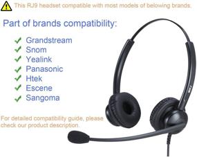 img 2 attached to Premium Yealink Compatible Telephone Headset: Office Phone Headset with Noise Cancelling Microphone for Panasonic, Sangoma, Snom, Grandstream, and More
