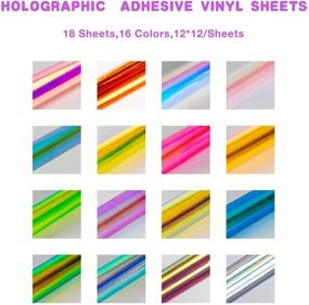 img 3 attached to 🌈 Holographic Vinyl Sheets by JANDJPACKAGING - 12"x12" 18 Pack - Perfect for Cricut and Craft Cutters!