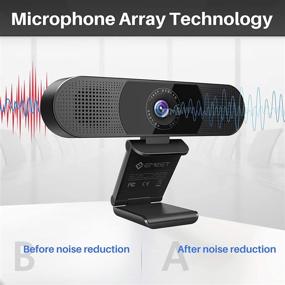 img 1 attached to 🎥 eMeet C980 Pro Webcam: 3-in-1 with Microphone, Speakers, and 4 Omnidirectional Microphones Arrays | 1080P | Noise Reduction | Plug & Play | Cover Included