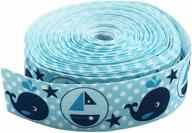 🐋 pepperlonely brand 10 yards navy whale sailboat polka dots 25mm (1 inch) grosgrain ribbons logo