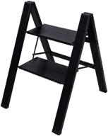 baoyouni 2 step ladder: lightweight folding aluminum step stool with anti-slip platform - ideal for household, office, painting tasks - black logo