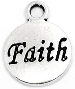 img 2 attached to 🔒 JGFinds 'Faith' Message Charms, Bulk 50 Pack in Silver Tone: Optimized for SEO