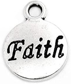 img 3 attached to 🔒 JGFinds 'Faith' Message Charms, Bulk 50 Pack in Silver Tone: Optimized for SEO