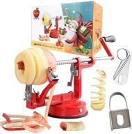 🍏 stainless steel 3 in 1 apple peeler corer slicer with strong suction base - ideal for apples, pears, potatoes, sauce, cider, juice, and pie - heavy duty apple peeler for kitchen logo