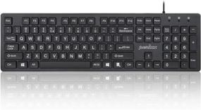 img 4 attached to 💻 Perixx PERIBOARD-117 Wired USB Keyboard with Chiclet Big Print Keys in Black – Standard US Layout, Enhanced SEO