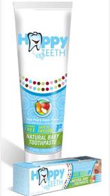 img 2 attached to Happy Teeth Natural Baby and Toddler Toothpaste: Fluoride Free, Sulfate Free, Safe for Ages 3 and Under, Pear Apple Flavor, Preservative Free, Swallow-Safe Clean Formula