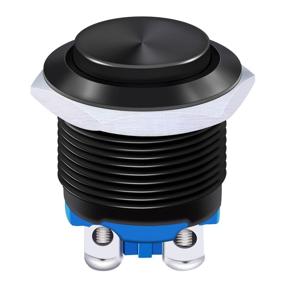 img 4 attached to Twidec / 16mm Waterproof Black Metal Shell Momentary Raised Top Push Button Switch 3A/12~250V SPST 1NO Start Button for car Modification Switch with 1-Year Quality Assurance, M-16-BK-G