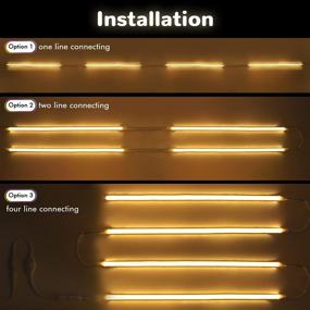 img 1 attached to 🔆 WILLED Dimmable Under Cabinet Lighting Kit: 4 PCS COB LED Strips with Remote Control for Kitchen Counter, Closet, Bookshelf - Warm White 2700K