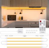 🔆 willed dimmable under cabinet lighting kit: 4 pcs cob led strips with remote control for kitchen counter, closet, bookshelf - warm white 2700k логотип