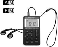 📻 allomn pocket am/fm radio - portable walkman radio with headphones and rechargeable battery - ideal for walk, jog, gym, and camping - black logo