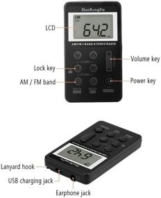 img 1 attached to 📻 ALLOMN Pocket AM/FM Radio - Portable Walkman Radio with Headphones and Rechargeable Battery - Ideal for Walk, Jog, Gym, and Camping - Black