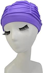 img 2 attached to 🏊 Spomei Polyester Adult Swimming Bathing Cap – Comfortable Unisex Swim Hat for Long and Short Hair – Non Waterproof SH1