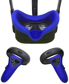 img 1 attached to 🔧 Silicone Cover, Eye Pad, and Controller Grip Skin Set for Oculus Quest VR Headset - Enhance your VR Experience!