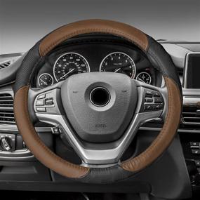 img 3 attached to FH Group FH2001BROWN Steering Wheel Cover (Perforated Genuine Leather Brown)