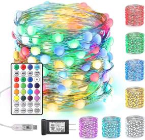 img 4 attached to 🎄 Joomer Color Changing Christmas Lights: 66ft 200 LED RGB Twinkle Lights with Large Beads - Multicolor Xmas Tree Lights for Indoor Xmas Party Tree Bedroom. Enhanced with Remote Timer & USB Plugin - Fairy String Lights!