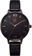 🌟 shengke women's luxury quartz watches: stylish leather band wristwatch for girls and ladies logo