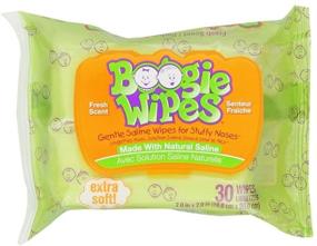 img 1 attached to Boogie Wipes: Fresh Scent Wet Nose Wipes for Kids and Baby - Allergy Relief, Soft Natural Saline Tissue with Aloe, Chamomile, and Vitamin E