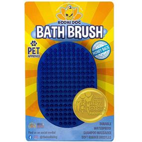 img 4 attached to Bodhi Dog Grooming Pet Shampoo Brush, Massage Rubber Bristles Curry Comb for Dogs & Cats Washing, Professional-Quality Soothing
